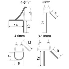Shower Screen Seal 100cm Strip Glass Bathroom Door Replacement 4-6mm / 8-10mm
