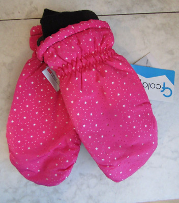 NWT Coldfront Techwear Waterproof Hot Pink Stars Youth Mittens Children's 7-16