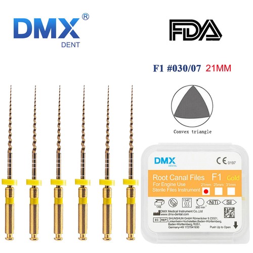 6 PIEZAS Oro Súper Cónico Dental Endo Rotativo Modelado Acabado Canal Raíz Archivos NITI - Imagen 17 de 20