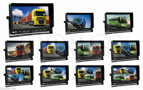 9" Quad Monitor Split screen 4* 4PIN HD CCD Side Rear View Cameras Kit for Truck - Picture 2 of 12
