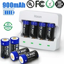 Hixon Arlo Camera Batteries 3.7V RCR123A Rechargeable Batteries 900mAh Capacity