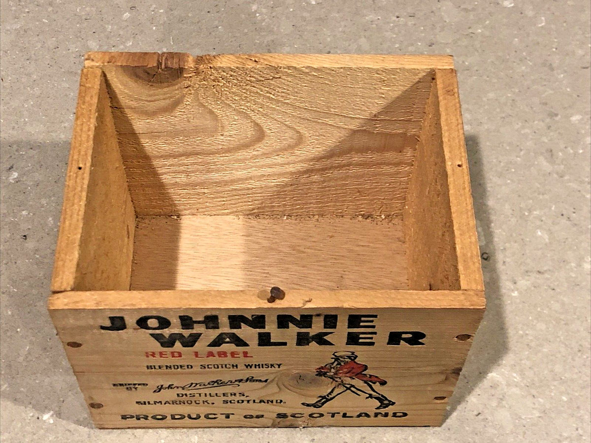 ヴィンテージ Johnny Walker 木箱 ウッドボックス クレート 蚤の市 ヴィンテージ ウッド ボックス ”小” (複数在庫有り