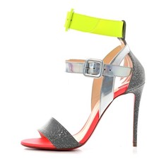 Christian Louboutin NIB Multipot 100 Metallic Colorblock Heels Sandals 39.5 NEW