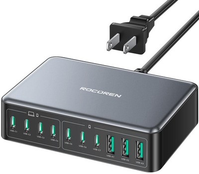 480W USB C Charger Block, 10-Ports USB C Charging Station for Multiple Device...