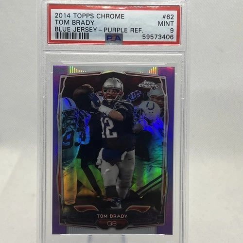 Tom Brady 2014 Topps Chrome Purple Refractor SP #62 Patriots PSA9 MINT !!WOW !!