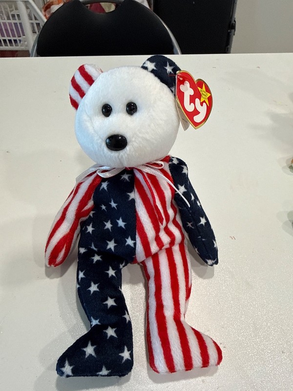 RARE 1999 Spangle The Bear Beanie baby with Errors