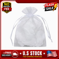 50PCS 6x9 White Organza Gift Bags Drawstring Sheer Mesh Jewelry Wedding Favor