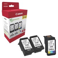 Canon Pg-545Xlx2/Cl-546Xl Schwarz, Color DruckköPfe, 3Er-Set