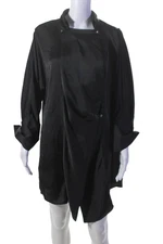 Max Azria Womens Long Sleeves Button Closure Shirt Dress Black Size Small
