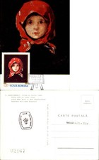 Posta Romana Romania FDC postcard sku071 N. Grigorescu girl red scarf