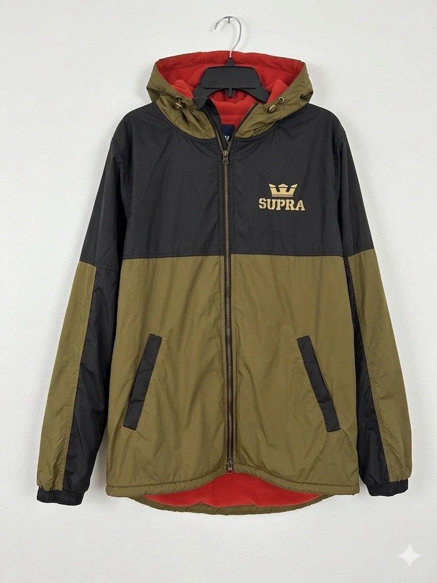 Supra Windbreaker Jacket Mens Medium Hooded Colorblock Black Olive
Opens in a new window or tab