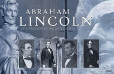 Gambia 2011 - Abraham Lincoln - Sheet of 4 IMPERF Stamps - Scott #3394 - MNH