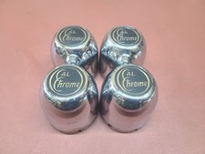 Vintage Cal Chrome Custom Wheels Center Cap Hubcaps Set Of Four Covers 2.5