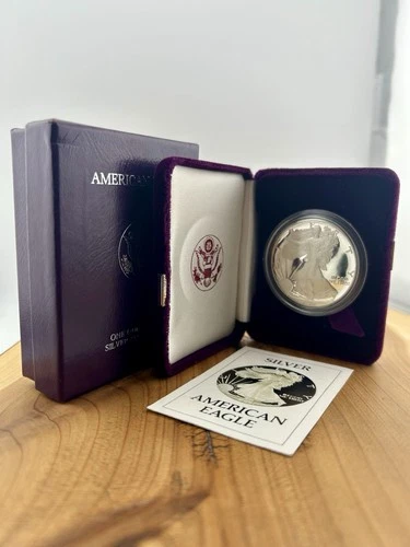 1986 $1 PROOF American Silver Eagle 1oz Coin OGP & COA 1st Year