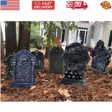 Halloween Tombstone Decorations Gravestone Decor for Graveyard Headstone Yard...