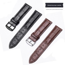 quality crocodile Grain cowhide genuine leather watch band straps mens 20mm 22mm