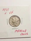 1931 S VF+ 90% SILVER MERCURY DIME