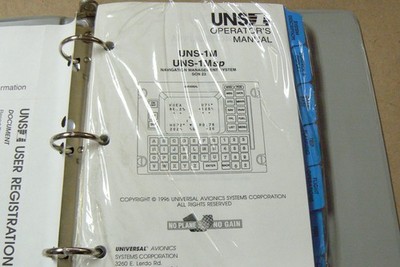 NEW UNS-1M, UNS-1Msp Navigation Management Systems Operator s Manual & Checklist