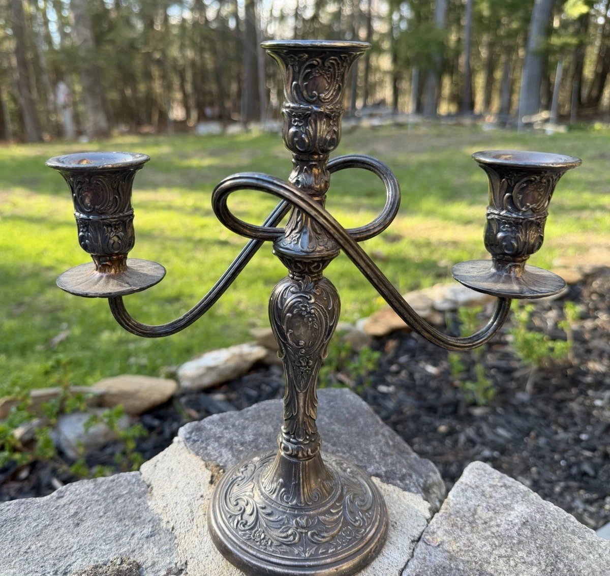 Wm. Rogers & Son Victorian Antique US Silver-Plated Candlesticks