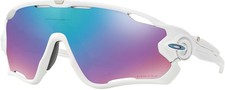 Oakley Mens Jawbreaker Sunglasses - Polished White / Prizm Snow - Authentic