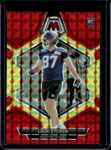 2024 Panini Mosaic Cade Stover RC Choice Fusion Red and Yellow Prizm #/80 Texans