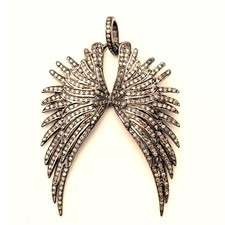 3.76ctw Genuine Old Mine Rose Cut Diamond Vintage Silver Amazing Pendant Jewelry