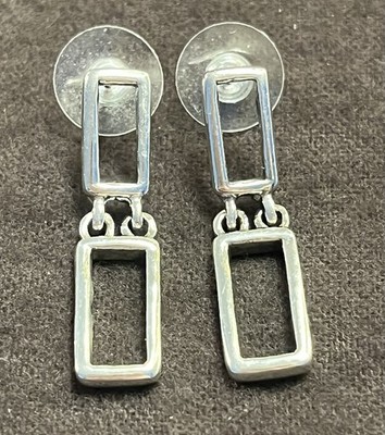 BÄRLICH 925 Sterling modern/minimalistisch rechteckig aufklappbar Ohrhänger