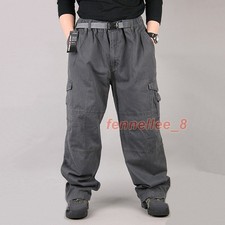 Men Baggy Pants Loose Trouser Hip Hop Pocket Dance Casual Big Size Fashion Cargo