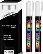 White Liquid Chalk Markers - - 1 Count (Pack of 2), 