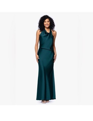 betsy and adam satin dress Sofia Satin Drop Shoulder Dress