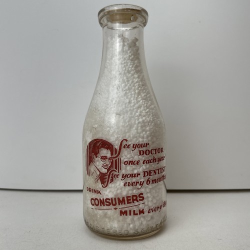 Quart Pyro Milchflasche Verbraucher Molkerei BENTON HARBOR MICHIGAN MICH MI