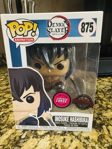 Funko Pop Demon Slayer Inosuke #875 Flocked CHASE Special Edition+ Protector