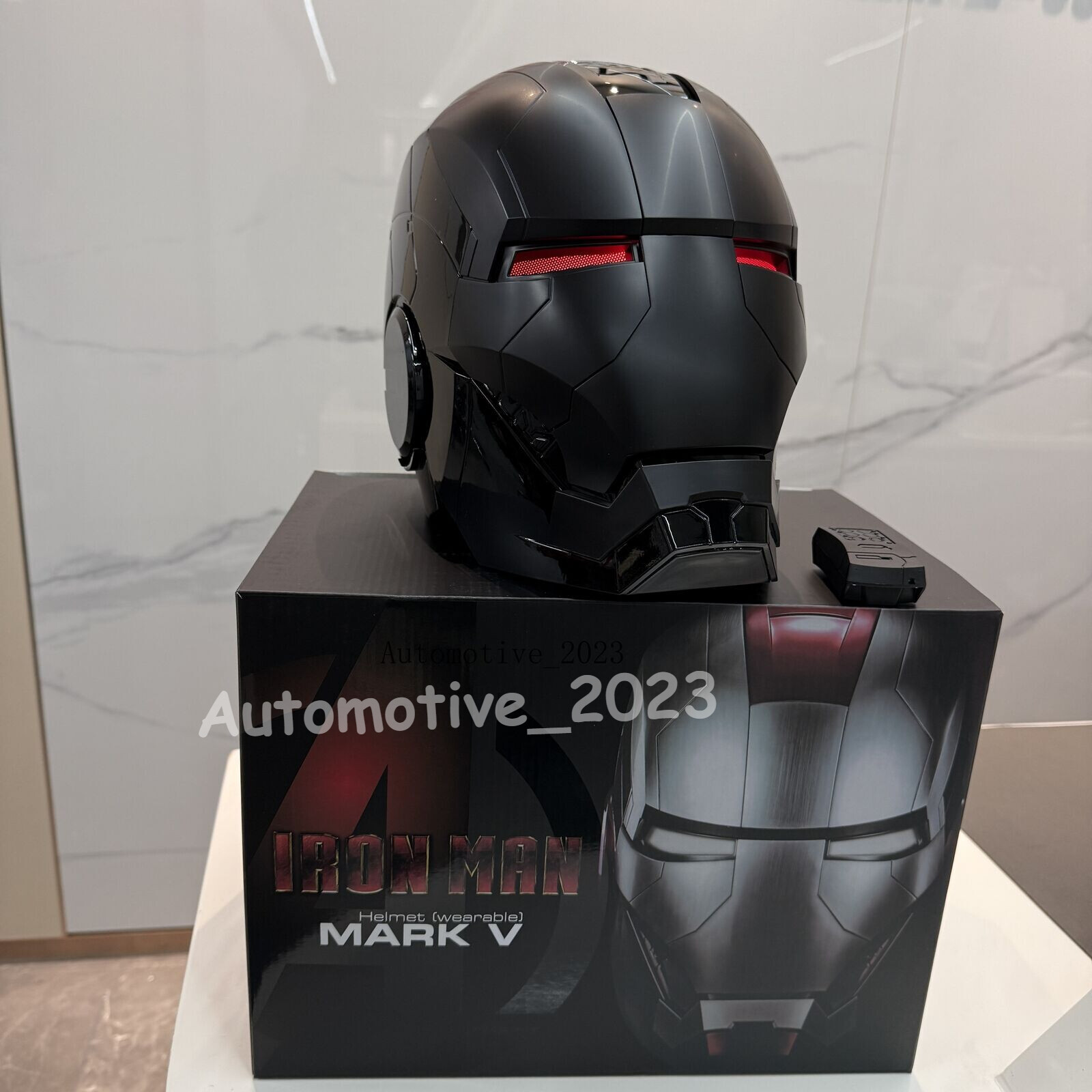 Iron Man Full Black MK5 Helmet Autoking Electronic Voice Activated Cosplay Mask