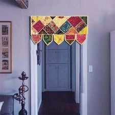 Cotton Patchwork Door Hanging Toran Floral Ethnic Boho Window Topper Embroidered