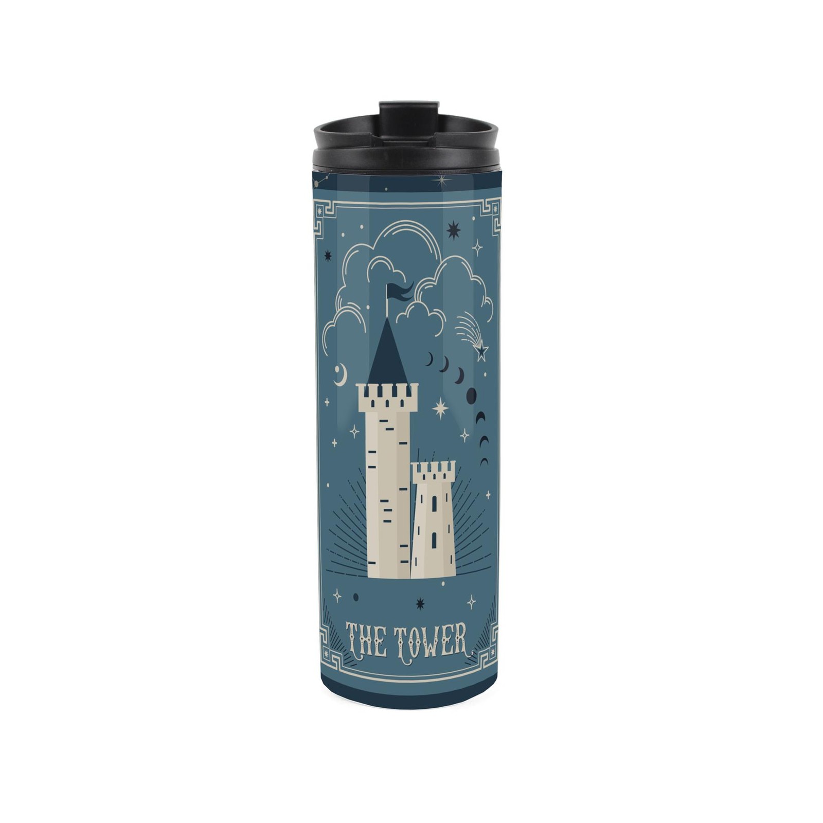 The Tower Constellation Travel Mug - Reusable Celestial Tarot Card Flask Gift