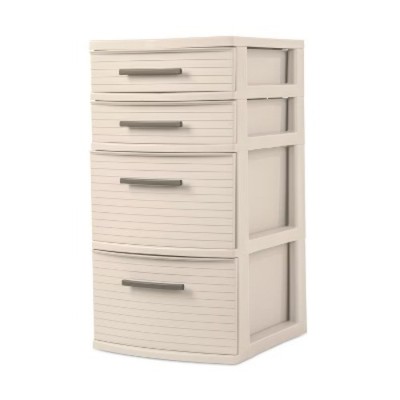 4 Drawer Medium Tower Snowfall White - Brightroom