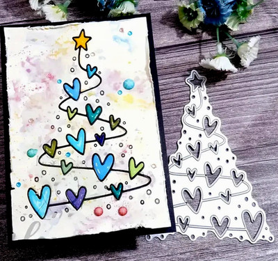 1 Stück Weihnachtsbaum Herz Metall Stanzschablone, Scrapbooking, Prägung. C*39