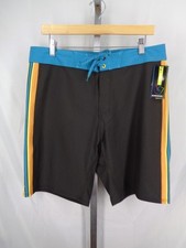 Burnside Black Teal Board Shorts Size 32 New