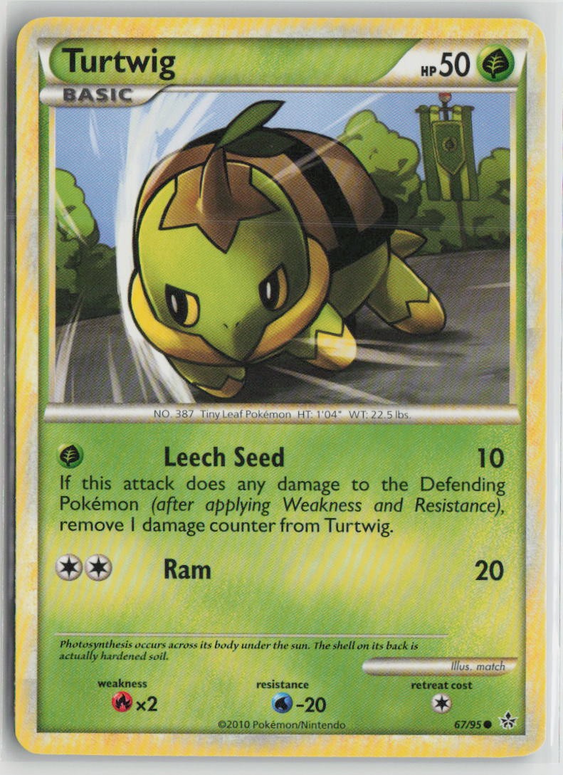 Turtwig 67/95 Common HGSS Unleashed Pokemon Lightly Played