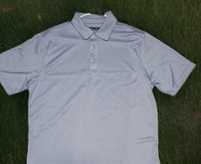Pebble Beach Golf Polo Shirt Blue Pattern Size Lg