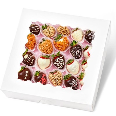 20 PCS 12x12x2.5 Inch White AutoPopup Bakery Pie Box Window Dessert Treat
