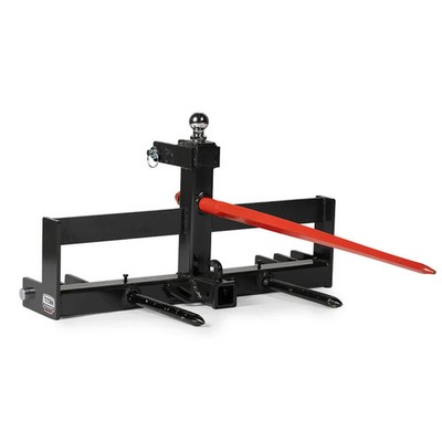 Titan Attachments 3 Point Hitch Receiver with Suitcase Rack, 49'' Hay Spear