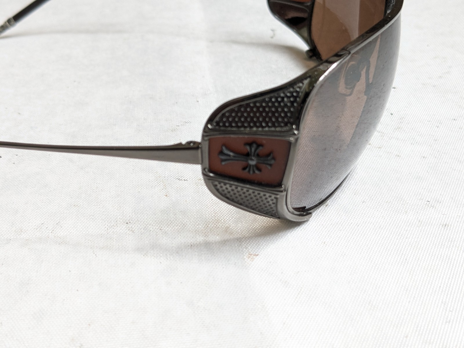 CHROME HEARTS Jones Sunglasses Brown Cross Sterling Silver Japan image 6