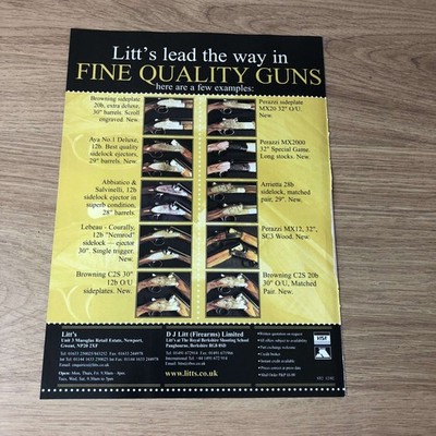 GUNS74 MAGAZINWERBUNG 12X9 LITT'S: PERAZZI SIDEPLATE MX20 O/U