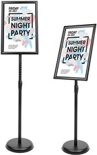 Adjustable Pedestal Poster Sign Stand,11 x 17 11-x-17-inch, black