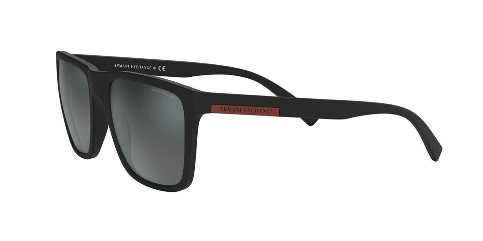 Lentes espejo A|X Armani Exchange AX4080S 80786G negro mate/gris claro para hombre Foto 2 de 4