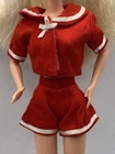 Vintage 1980s Barbie Red Sailor Shorts and Top Set