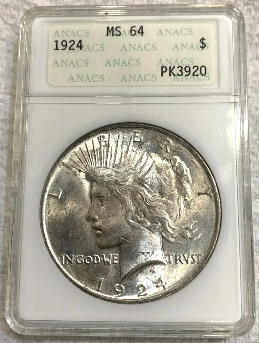 MS 64 Graded 1924 Year Peace Dollars (1921-1935) for sale | eBay