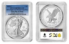 2025-P (PR70) Proof American Silver Eagle U.S. Marine Privy FDOI First Day PCGS