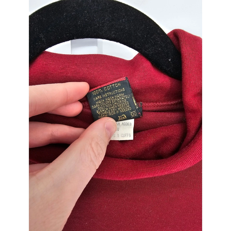 Suéter para mujer Cross Creek manga larga 100 % algodón rojo cuello tortuga talla XL Foto 4 de 4